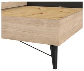 Łóżko dwuosobowe w dekorze dębu ze stelażem 140x200 cm w naturalnym kolorze Ry – Tvilum