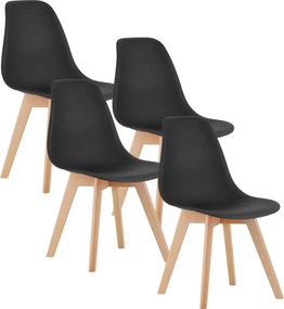 Komplet czarnych nowoczesnych minimalistycznych krzeseł 4 szt. Z6-R11