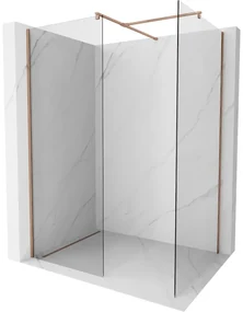 Mexen Kioto ścianka prysznicowa Walk-in 100 x 80 cm, transparent, różowe złoto - 800-100-202-60-00-080