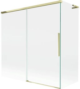 Mexen Rox L parawan nawannowy 2-skrzydłowy rozsuwany 160 + 70 x 150 cm, transparent, złoty - 8C9L-160-070-50-00