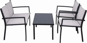 4 elementowy szary zestaw mebli do ogrodu K2-M93
