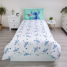 Miętowa bawełniana pościel dziecięca jednoosobowa 140x200 cm Lilo &amp; Stitch "Buddies" – Jerry Fabrics