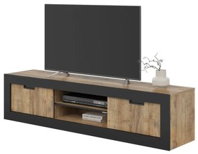 Szafka RTV DADES 2D 180cm dąb samdal/czarny mat HELVETIA