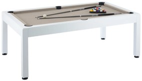 Stół bilardowy zewnętrzny z pokrowcem biały i taupe - dł. 213,4 x szer. 121,1 x wys. 79,7 cm - STAZIO