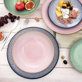 Orion Zestaw ceramicznych talerzy głębokich Glaze różowy 20,5 cm, 6 szt.