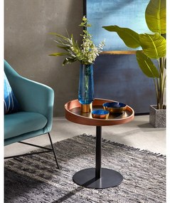 Okrągły stolik z blatem w dekorze orzecha ø 46 cm Kaori – Kave Home