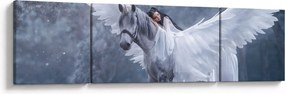 Obraz dziewczyny na jednorożcu (170x50 cm)
