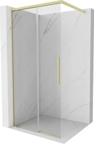 Mexen Rox ścianka prysznicowa Walk-in 115 x 200 cm, transparent 8 mm, złota szczotkowana - 8C2-115-003-55-00