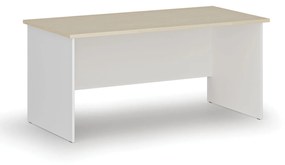 Biurko proste PRIMO WHITE, 1600 x 800 mm, biały/brzoza