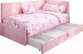 Różowy tapczan dziecięcy z szufladą Z0-D28