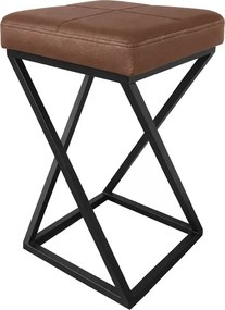 Hoker krzesło barowe ZOA LOFT podstawa czarna Eko-skóra : Kolor Stelaża - Czarny , Kolor tkaniny - EKO-SKÓRA - 3D, Typ tkaniny - Eko-skóra