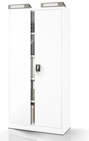 Biurowa szafa metalowa na akta JAN, 900 x 1850 x 400 mm, biała