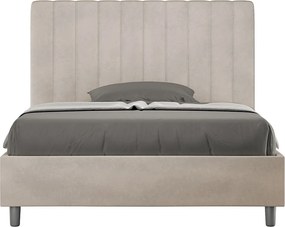 Łóżko bez stelaża tapicerowane 120x190 microfibra piaskowy Agueda