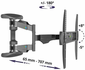 Stabilny uchwyt obrotowy na telewizor 32" - 55"