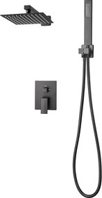 Kolumna Prysznicowa SucceBuy Zestaw Natryskowy, System Natryskowy z Kwadratową Głowicą Prysznicową 203 mm, Prysznicem Ręcznym i Zestawem Wykończeniowym