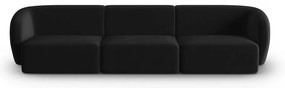 Czarna aksamitna sofa 266 cm Paolo – Milo Casa