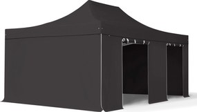 TOOLPORT 4x6 m Namiot Ekspresowy PROFESSIONAL Alu 50 mm, ze ścianami bocznymi, bez okien, czarny - (578935)