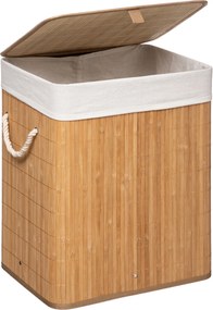 Bambusowy kosz na pranie z pokrywą, 60 L