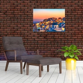 Obraz - Santorini o zmierzchu (70x50 cm)