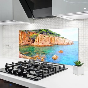 Szkło nad Blatem Fale Rozbijające się o Skały