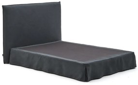 Antracytowe tapicerowane łóżko dwuosobowe 160x200 cm Jaira – Kave Home