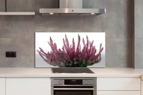 Szkło do Kuchni na Ścianę Kwiaty Wrzosu