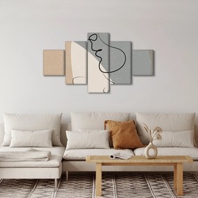 Obraz - Line art dwie twarze (125x70 cm)