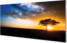 Panel szklany do Kuchni Samotne Drzewo pod Chmurami