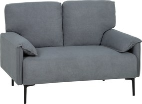 HOMCOM sofa 2-osobowa, grube poduszki, welurowe obicie, sofa tapicerowana, czarny
