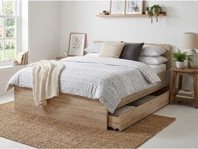 Łóżko ELISA 140 x 200 cm, dąb sonoma Stelaż: Ze stelażem listwowym rolowanym, Materac: Materac Sommera 18 cm