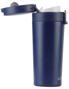 Ciemnoniebieski podróżny kubek termiczny Vialli Design Fuori, 400 ml
