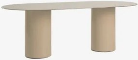 Ovalny Stół Jadalniany 220x110 Cm Ze Szkła Hartowanego I Mdf Asgri Moka Brown - Sklum