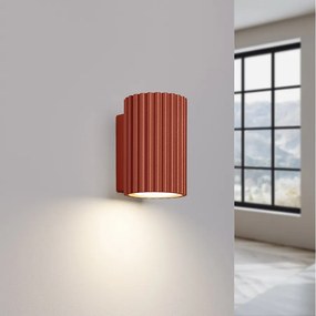 Lampa ścienna minimalistyczny Gloow, aluminium - 1 źródło światła 3000K - L.6.5 x H.10 cm - ochra czerwona