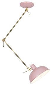 Lampa sufitowa w stylu Retro różowa z brązem - Milou Retro Oswietlenie wewnetrzne