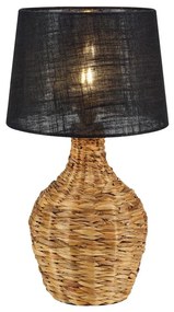 Markslöjd 108770 - Lampa stołowa PAGLIA 1xE27/40W/230V czarna/rattan