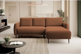 Narożnik BONO z funkcją spania Drewniane nóżki Eleganckie podłokietniki Głębokie siedzisko Prawa strona Barrel 54