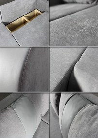 Modna sofa narożna SANDRA, stylowy nowoczesny design, praktyczny pojemnik