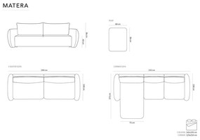 Szara sofa 240 cm Matera – Cosmopolitan Design