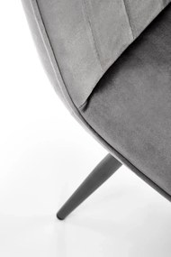 Krzesło tapicerowane K521 VELVET szare HALMAR