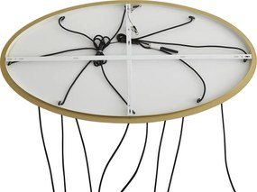 Lampa wisząca w stylu Hotel Chic mosiężna z niebiesko-zielonym szkłem 8-punktowa - Qara