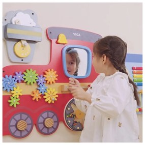 Viga drewniana tablica sensoryczna-manipulacyjna edu pociąg