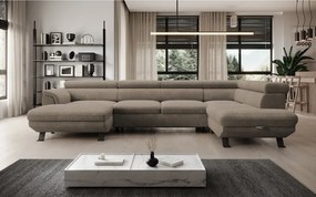 Narożnik RAVEN XL wolnostojący z funkcją spania tkanina Artico 37433 Beżowy WERSAL