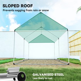 Outsunny Szklarnia Foliowa 2x3x2m Odporna na Wiatr z Oknem Drzwiami na Rolce Ochrona UV Zielona | Aosom PL