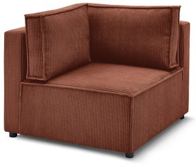 Ceglasty sztruksowy moduł sofy (strona zmienna) Nihad modular – Bobochic Paris