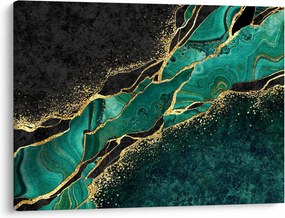 Obraz - Marmurki olejno-złote (70x50 cm)