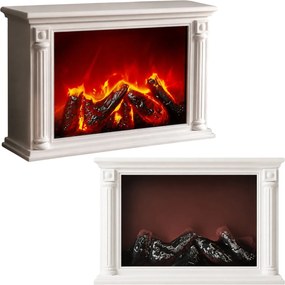 Kominek dekoracyjny LED w stylu klasycznym, 10 x 33 x 21 cm