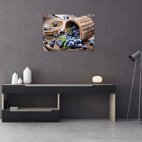Obraz na szkle - Soczyste jagody (70x50 cm)
