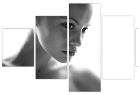 Obraz - czarno - biały portret kobiety (125x70 cm)