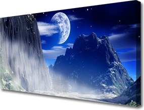 Obraz canvas na ścianę Szczyty Gór w Świetle Księżyca