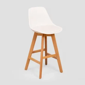 Zestaw 4 Wysokich Taboretów Nordic Edition Biała & ↑65 Cm - Sklum